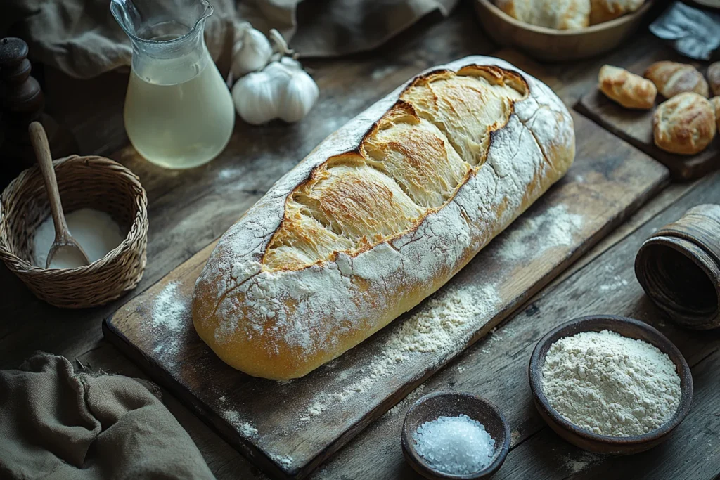 Baguette ingredients on table
