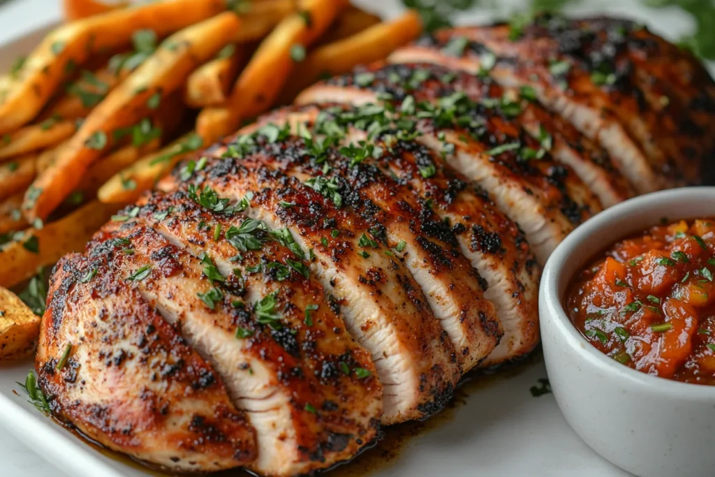 Cajun turkey with fries