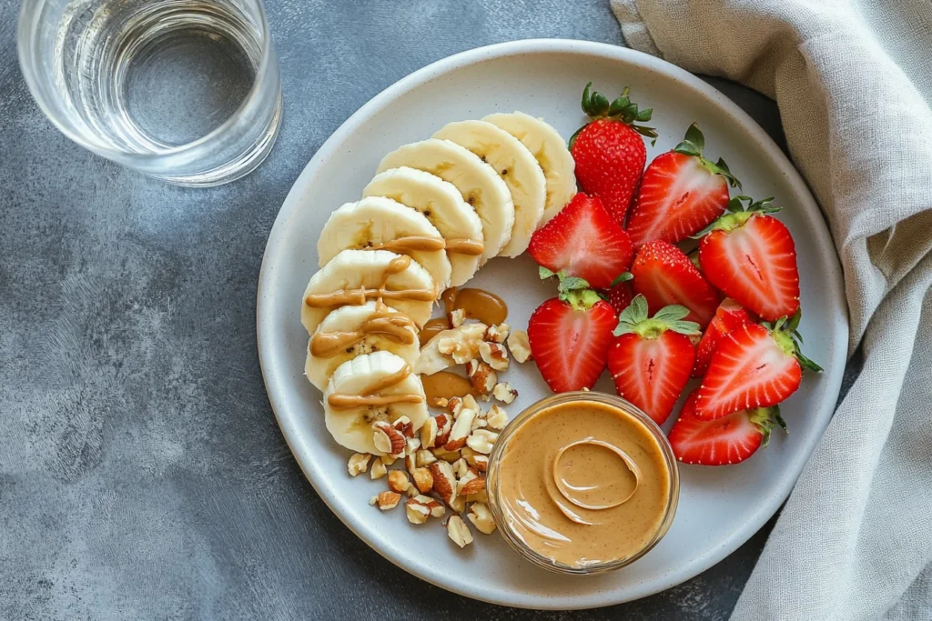 Spreading peanut butter snack. B