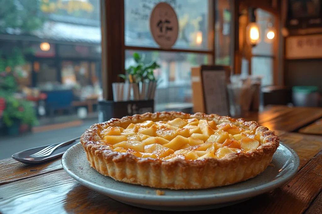 Traditional Japanese café applepie