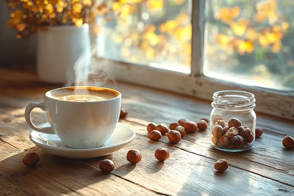 Coffee with hazelnuts
