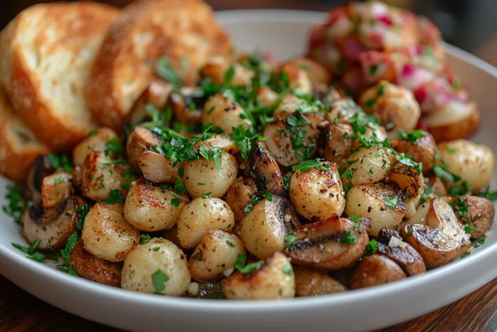 Sautéed cauliflower mushrooms served